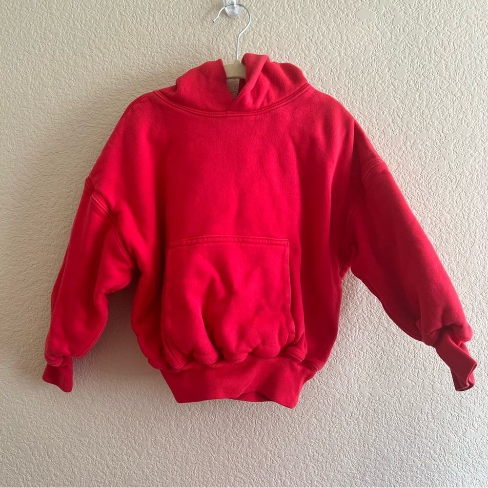 Yeezy Cotton Hooded Sweatshirt Red XS 4-5 Years EUC